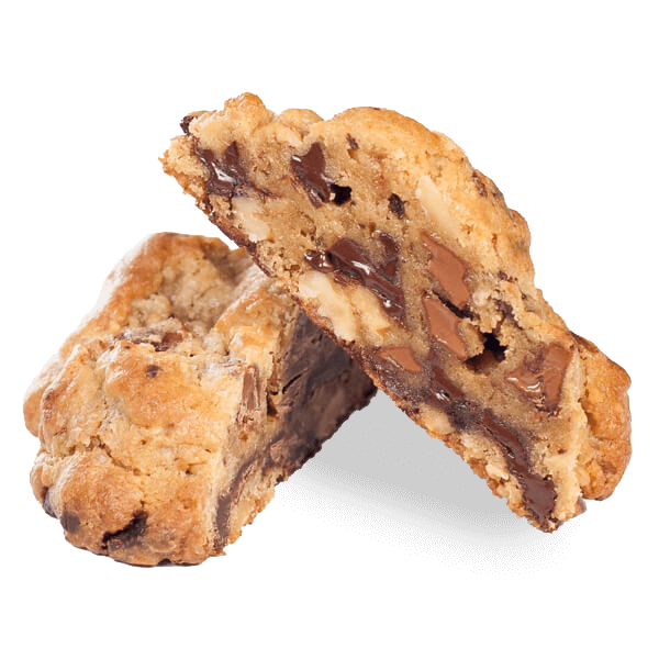 Walnut Chocolate Chip Cookie, cut | Bang Cookies